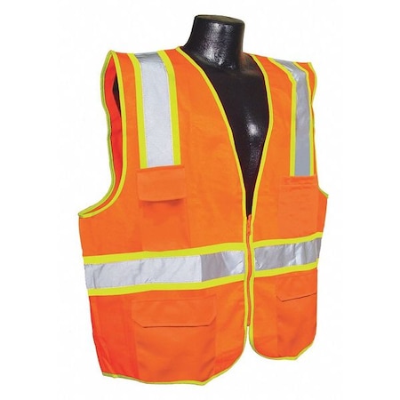 High Visibility Vest,Orange/Red,3XL