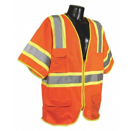 High Visibility Vest,Orange/Red,L