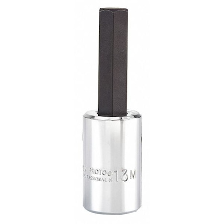 1/2 in Drive Hex Socket Bit Metric 13 mm Tip, 3 41/64 in L