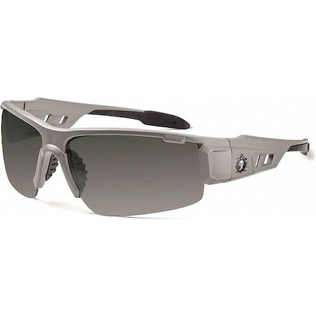 DAGR-PZ, Safety Glasses, Uncoated, Smoke Lens, Matte Gray Frame, Half-Frame, Polarized