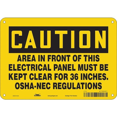 Safety Sign, 7 in Height, 10 in Width, Aluminum, Vertical Rectangle, English, 475N01