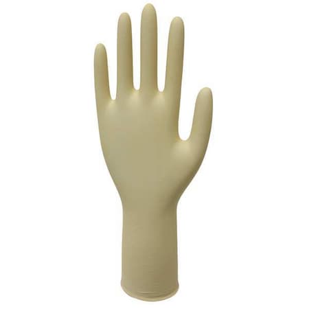 Cleanroom Gloves, 5 ISO Class, Latex, 11 1/2 in L, 5.1 mil, Beige, L, 1000 PK