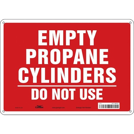 Safety Sign, 10 in Height, 14 in Width, Aluminum, Horizontal Rectangle, English, 471M92