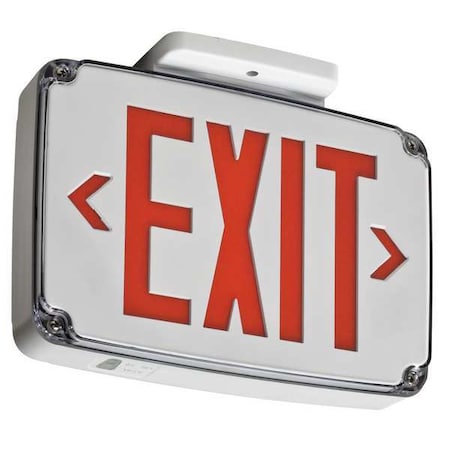 Exit Sign, White, 2 Face(s), LED, Universal Mount, Nickel Cadmium