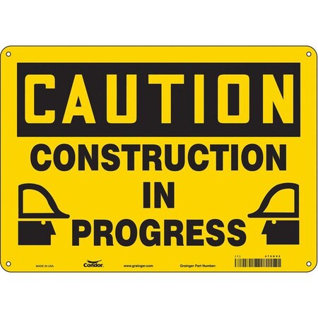 Safety Sign, 10 in Height, 14 in Width, Polyethylene, Horizontal Rectangle, English, 476H92