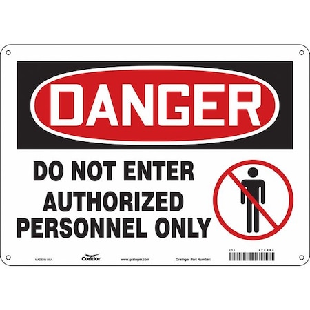 Safety Sign, 10 in Height, 14 in Width, Polyethylene, Horizontal Rectangle, English, 472N04
