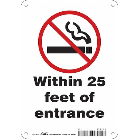 Safety Sign, 10" H, 7 in W, Polyethylene, Horizontal Rectangle, English, 474F41