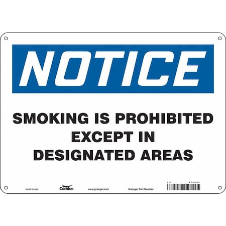 Safety Sign, 10" H, 14 in W,  Horizontal Rectangle, English, 474V93