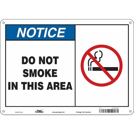 Safety Sign, 10" H, 14 in W, Polyethylene, Horizontal Rectangle, English, 474U99