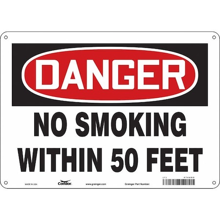 Safety Sign, 10" H, 14 in W, Polyethylene, Horizontal Rectangle, English, 474U02