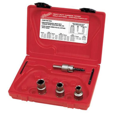 5 pc. Quick Change Steel Plate Carbide Hole Cutter Set