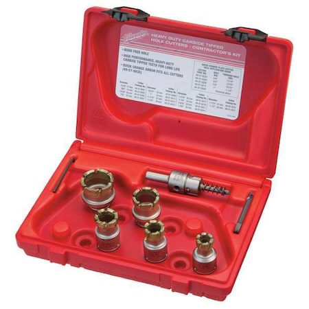 7 pc. Quick Change Steel Plate Carbide Hole Cutter Set