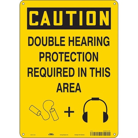 Safety Sign, 14 in Height, 10 in Width, Polyethylene, Vertical Rectangle, English, 466C38