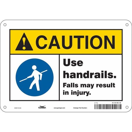 Safety Sign, 7 in Height, 10 in Width, Aluminum, Vertical Rectangle, English, 469R46