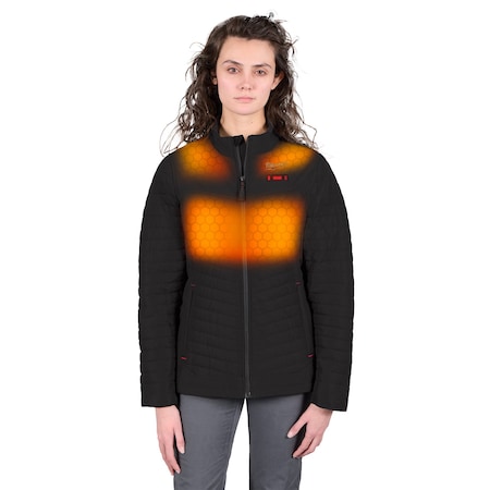 M12 Women's Heated Jacket, Black, Heats 3 to 12 hours, 2 Outside Pockets, XS