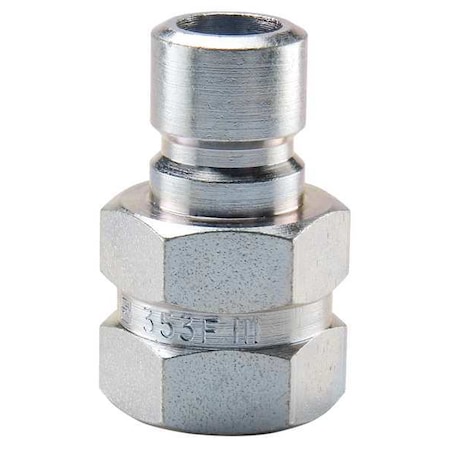 Hydraulic Quick Connect Hose Coupling, Steel Body, Sleeve Lock, 3/8"-18 Thread Size, Moldmate Series