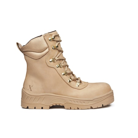 Women's 8-Inch Work Boot, 7 M, Carbon Black, Desert Tan, HZ-01