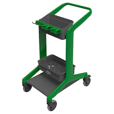 Janitorial Cart,Swivel,Green,PPP,23.4 lb