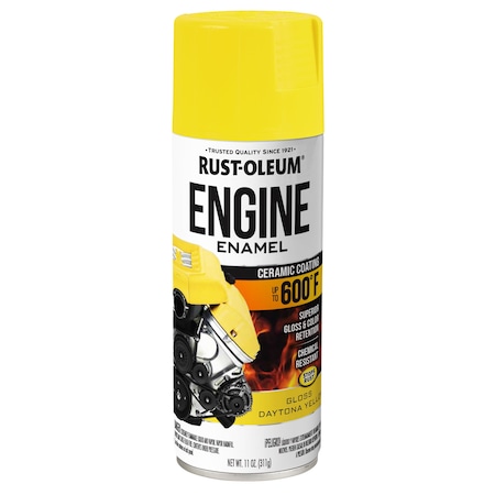 Automotive 600 Degrees F Engine Enamel Spray, Daytona Yellow, Gloss, 11 oz