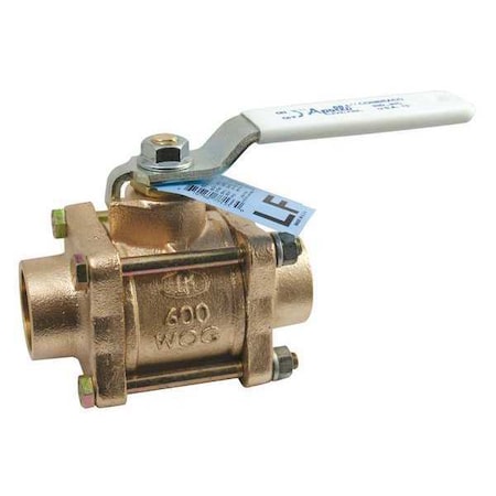 1-1/4" Sweat Bronze Ball Valve Inline