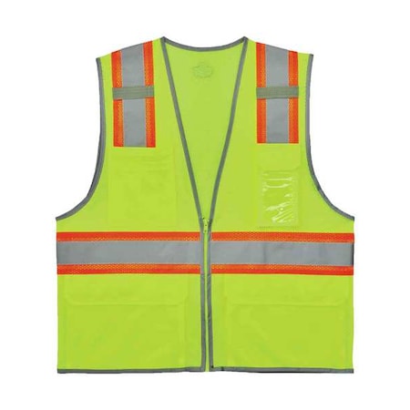 Two Tone Mesh Safety Vest,Lime S/M