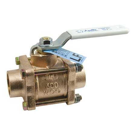 3/4" Sweat Bronze Ball Valve Inline