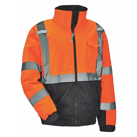 Quilted Bomber Jacket, 300D Oxford Polyester, Class 3 Type R, Hi-Viz Orange, S