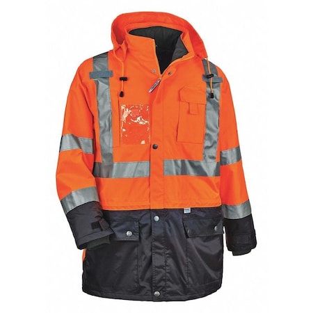 Hi-Vis Thermal Jacket Kit, 300D Oxford Polyester, Hi-Viz Orange, S