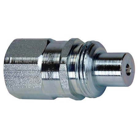 Hydraulic Quick Connect Hose Coupling, Steel Body, Sleeve Lock, 1/4"-18 Thread Size, Regular Series