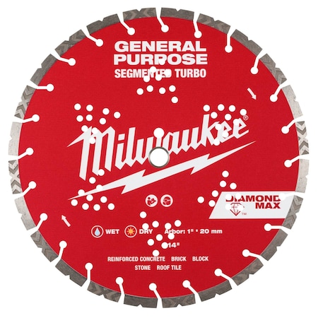 14" DIAMOND MAX Segmented Turbo, General Purpose Diamond Blade