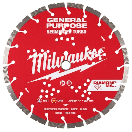 12" DIAMOND MAX Segmented Turbo, General Purpose Diamond Blade