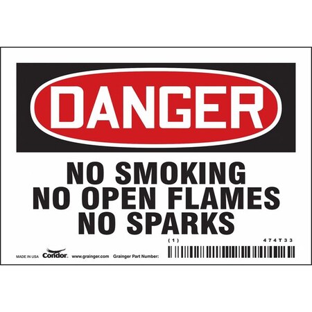 Safety Sign, 3 1/2 in H, 5 in W, Vinyl, Horizontal Rectangle, English, 474T33