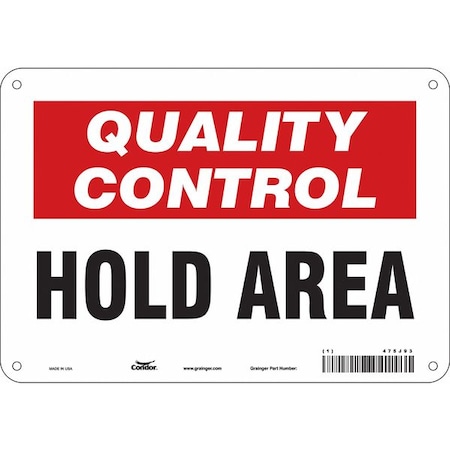 Quality Control, Hold Area, 10 in W x 7 in H, Vertical Rectangle, Polyethylene, 475J93