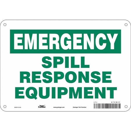 Spill Response Equipment, 10 in W x 7 in H, Vertical Rectangle, Aluminum, 470N01