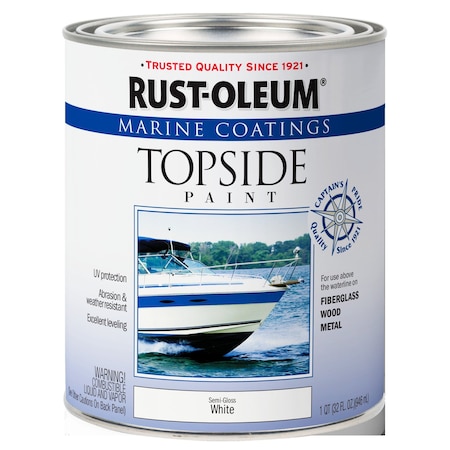 Marine Coatings Topside Paint, White, Semi-Gloss 1 Qt