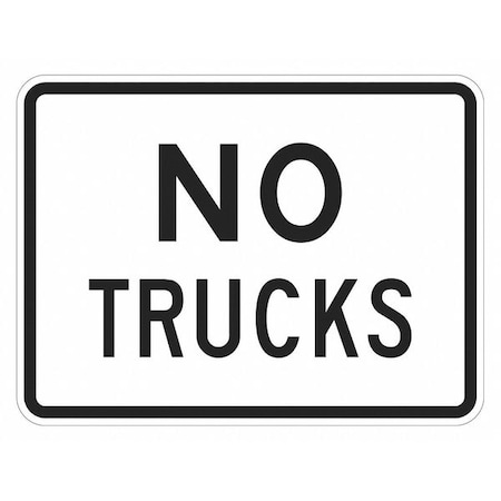 No Trucks Traffic Sign, 18 in H, 24 in W, Aluminum, Horizontal Rectangle, English, T1-5709-EG_24x18
