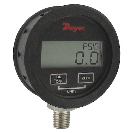 Digital Process Pressure Gauge, 0 to 500 psi, 3 in Dial, 1/4 in NPT, Bottom Location