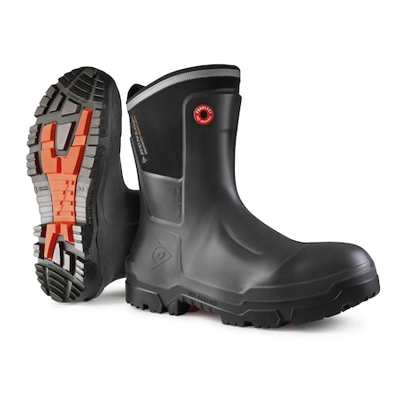 Rubber Boot, 6D, Mid-Calf, Black, PR