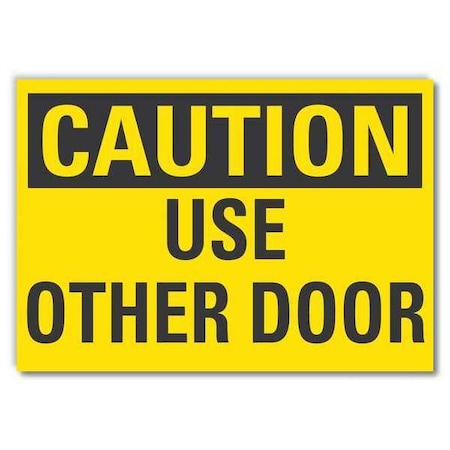 Caution Sign, 7 in H, 10 in W, Non-PVC Polymer, Vertical Rectangle, English, LCU3-0232-ED_10x7
