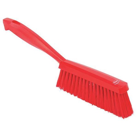 1 19/32 in W Bench Brush, Medium, 6 1/2 in L Handle, 6 1/2 in L Brush, Red, Plastic