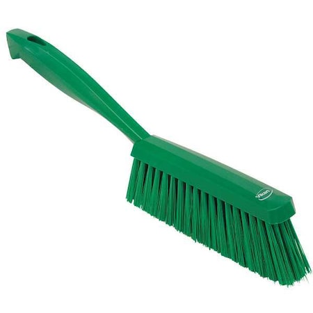 1 19/32 in W Bench Brush, Medium, 6 1/2 in L Handle, 6 1/2 in L Brush, Green, Plastic