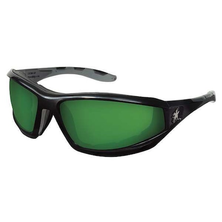 Swagger (RP2), Welding Safety Glasses, Anti-Scratch, Green W1.7 Lens, Black Frame, Full-Frame
