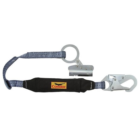 Rope Grab with Lanyard, Steel, Blue/Black
