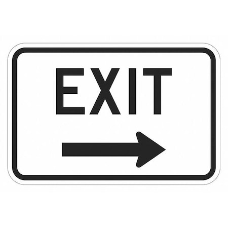 Exit Sign For Parking Lots, 12 in H, 18 in W, Aluminum, Horizontal Rectangle, T1-1903-HI_18x12