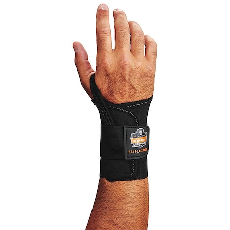 Wrist Support, Elastic, Single Strap, Right, Black, Size XL