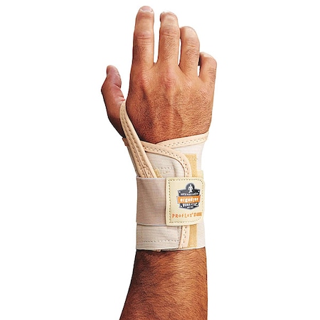 Wrist Support, Elastic, Single Strap, Right, Tan, Size L