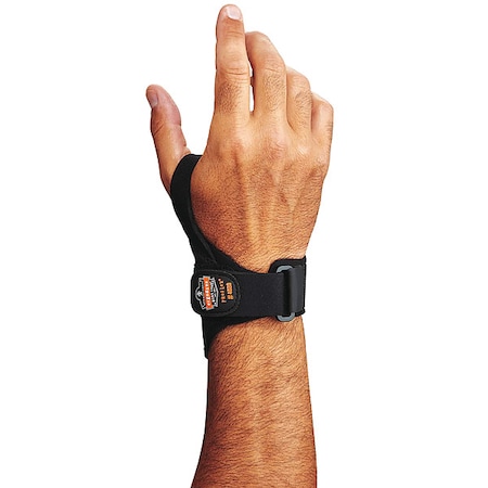 Wrist Support, neoprene, Single Strap, Right, Black, Size 2XL