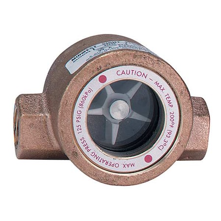 Sight flow indicator, 3/4" body, 4.000" L x 2.250" D x 2.563" H (102 x 57 x 65 mm), 1.5 lb (0.7 kg).