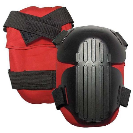 Knee Pad, Hard Shell, Gel Pad, Plastic Cap, hook-and-loop Closure, 2 Straps, Black, Red, Universal
