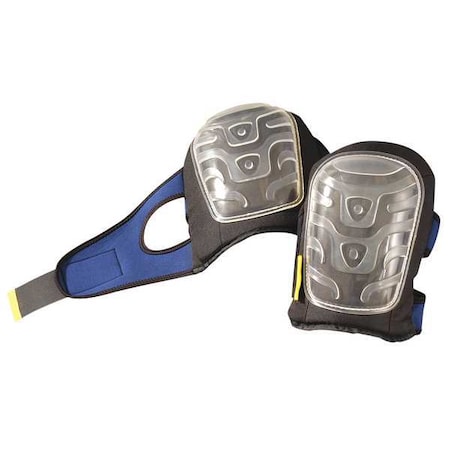 Knee Pad, Soft, Foam Pad, Plastic Cap, hook-and-loop Closure, 1 Straps, Black, Clear, Universal